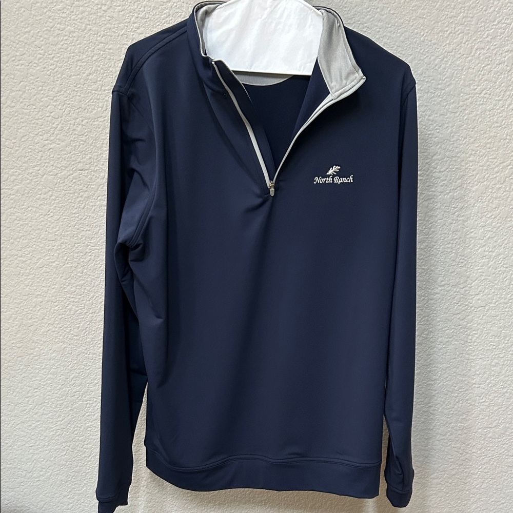 Peter Millar North Ranch Navy Quarter-Zip Pullover